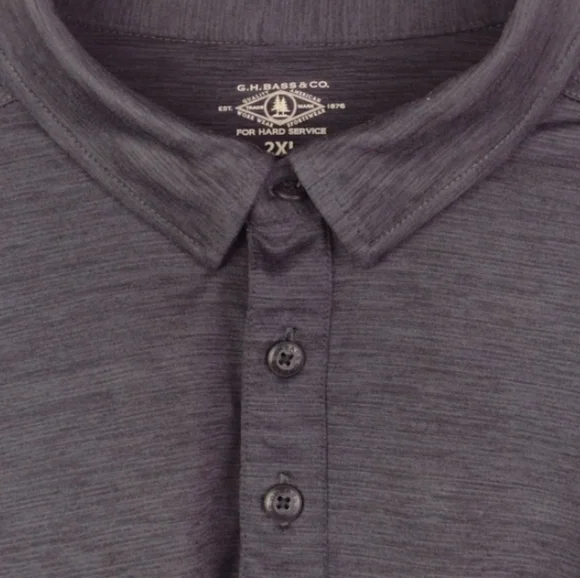G.H. Bass & Co Charcoal Slate Polo Shirt 2XL - Picture 9 of 11